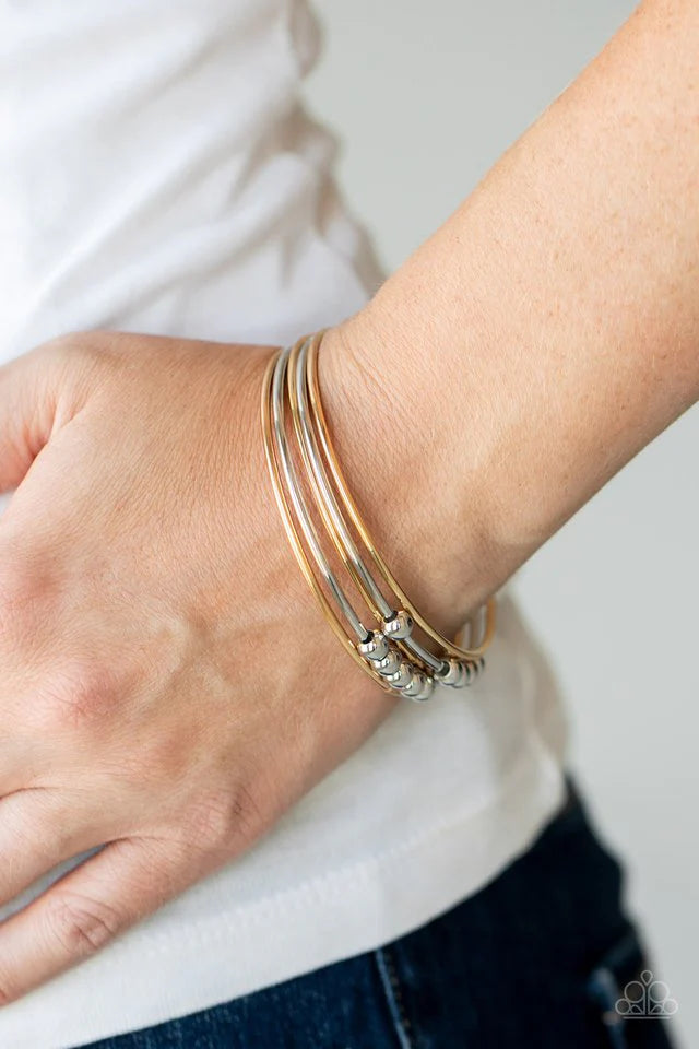 Paparazzi Stack Challenge Gold and Silver Bracelet