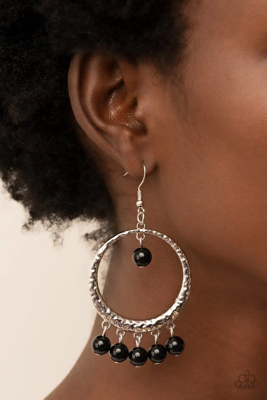 Paparazzi Luscious Luxury Black Earrings