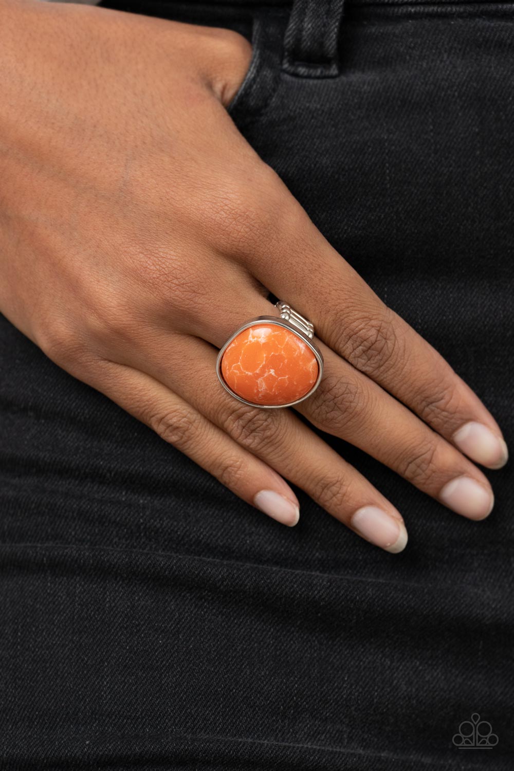 Paparazzi  Aesthetically Authentic - Orange Ring