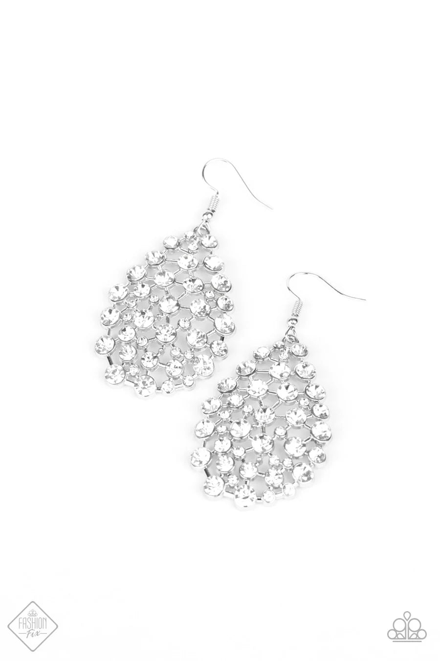 Paparazzi “START WITH A BANG"  White Earrings