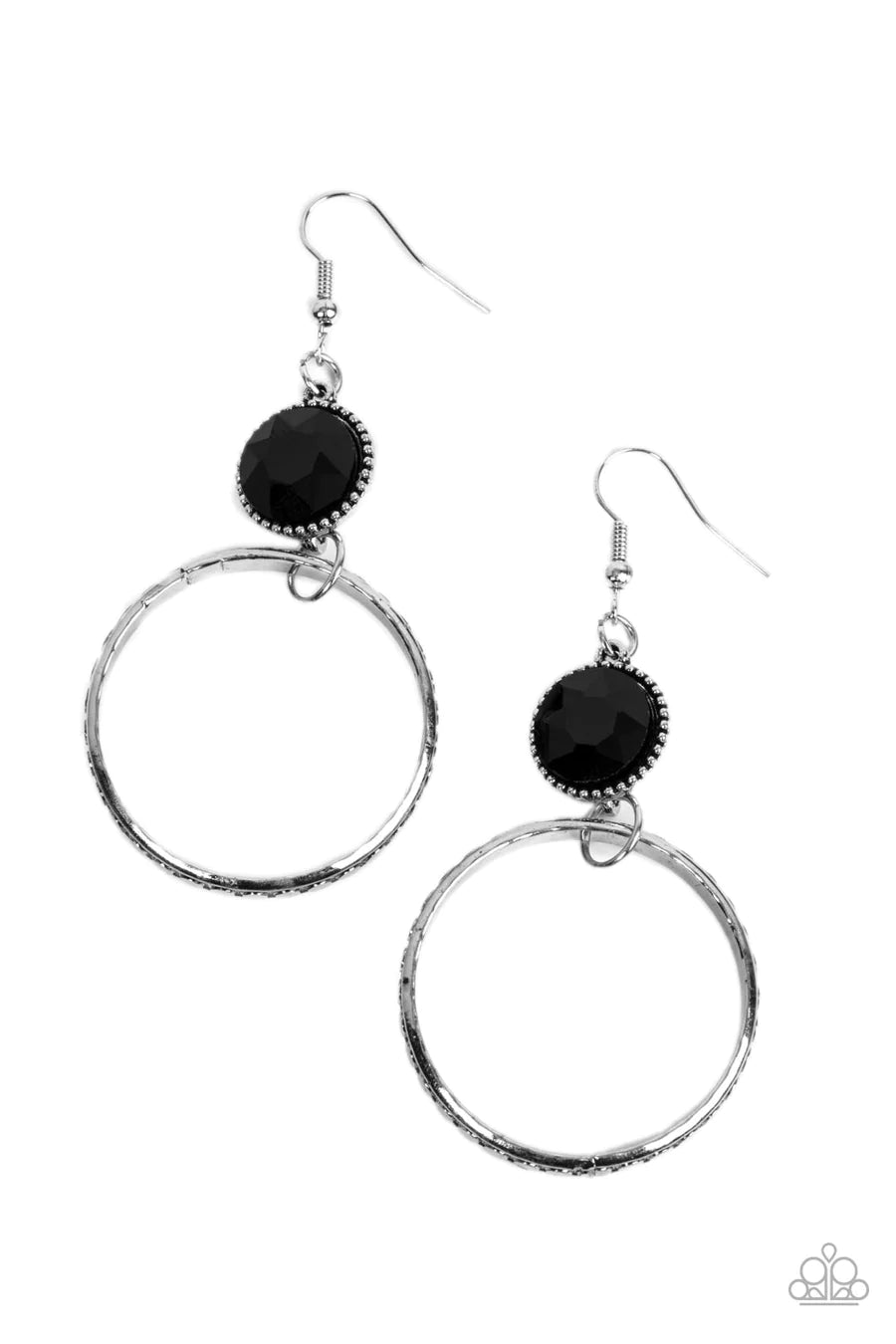 Standalone Sparkle - Black Earrings Paparazzi