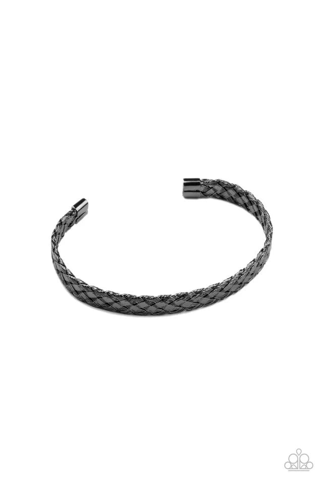 Paparazzi Cuff Bracelet ~ Cable Couture - Black