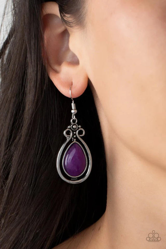 Paparazzi Mountain Mantra Purple Earrings