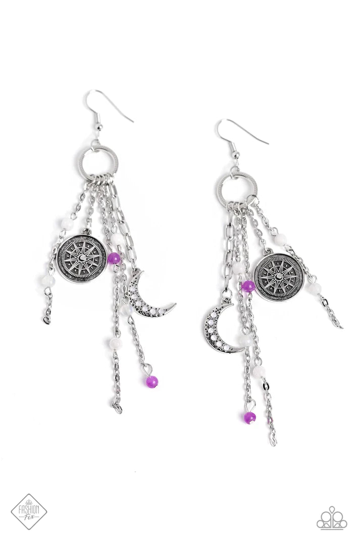 Paparazzi Earrings ~ Esteemed Explorer - Purple