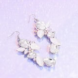 Fancy Flaunter - White - Paparazzi Earrings