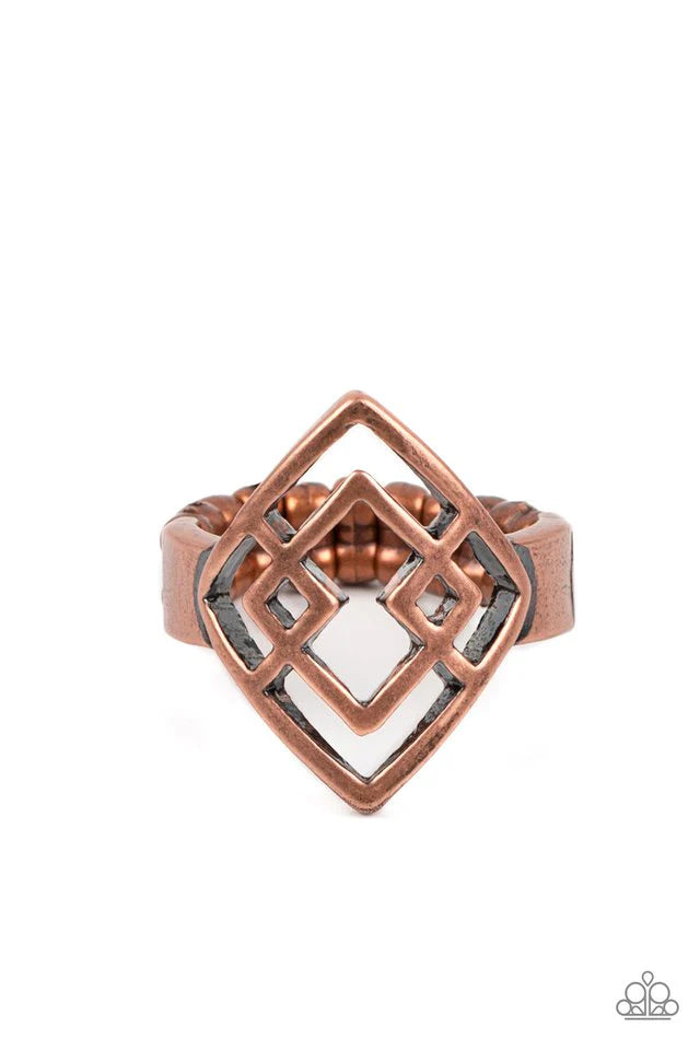 Paparazzi Ring ~ Diamond Duo - Copper