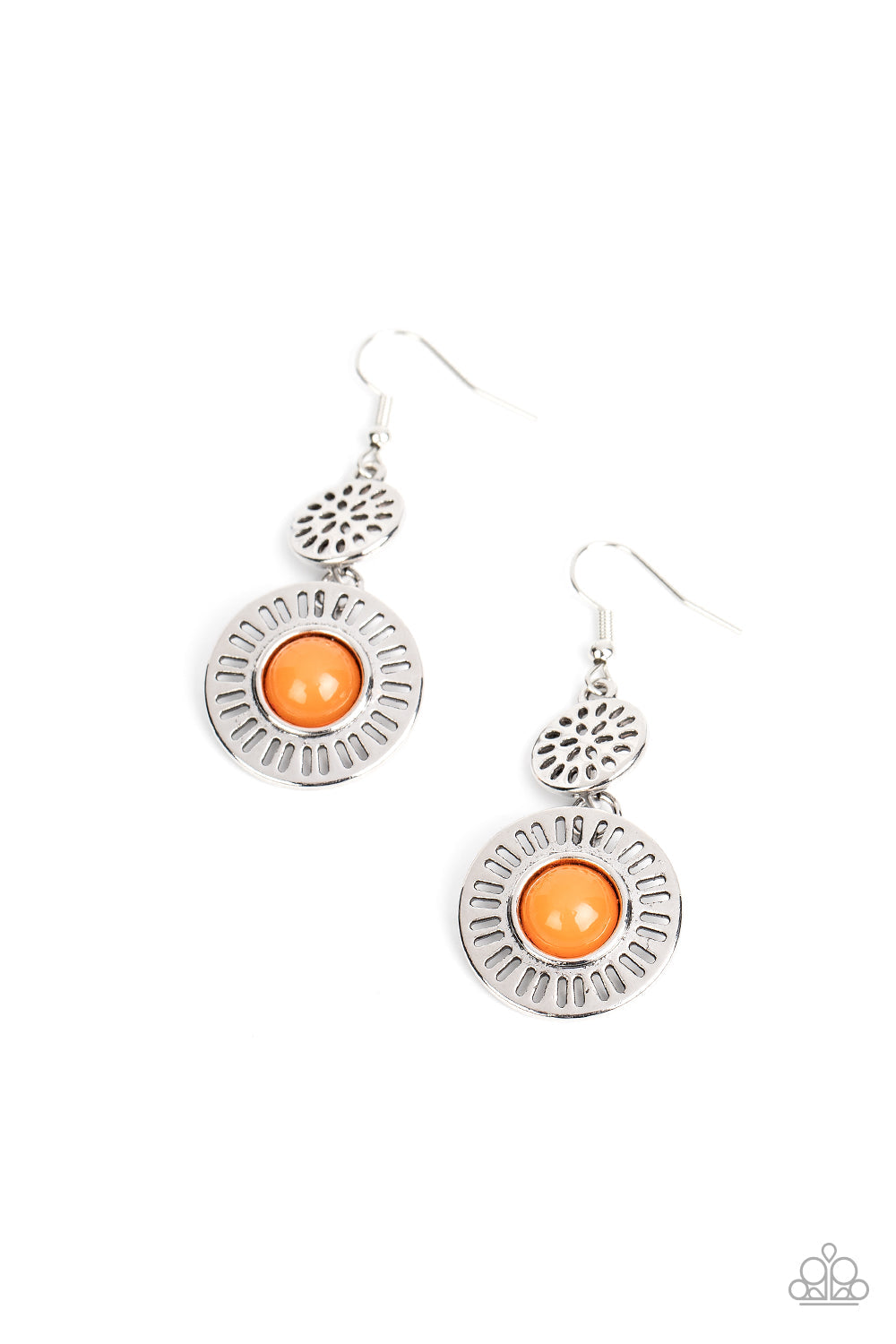 Ocean Orchard - Orange Paparazzi Earrings