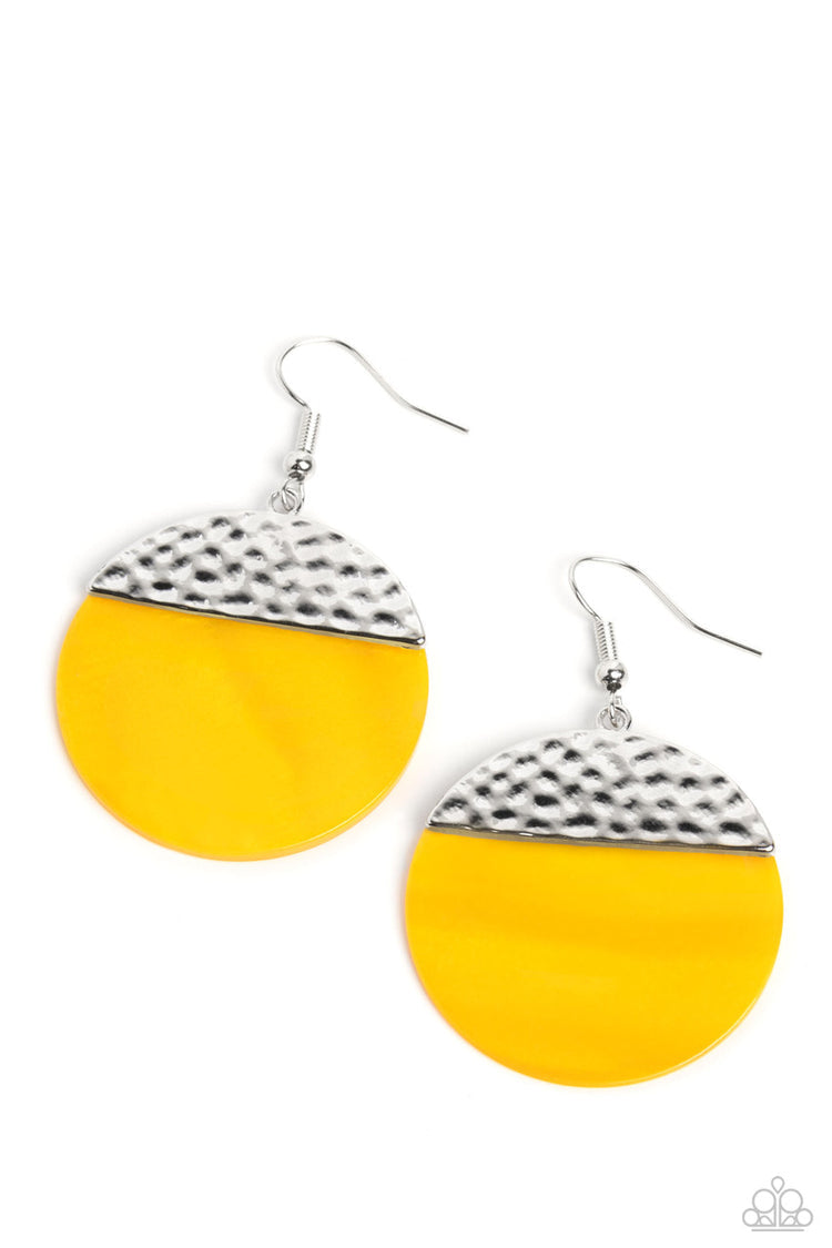 Paparazzi - SHELL Out -Yellow Earrings