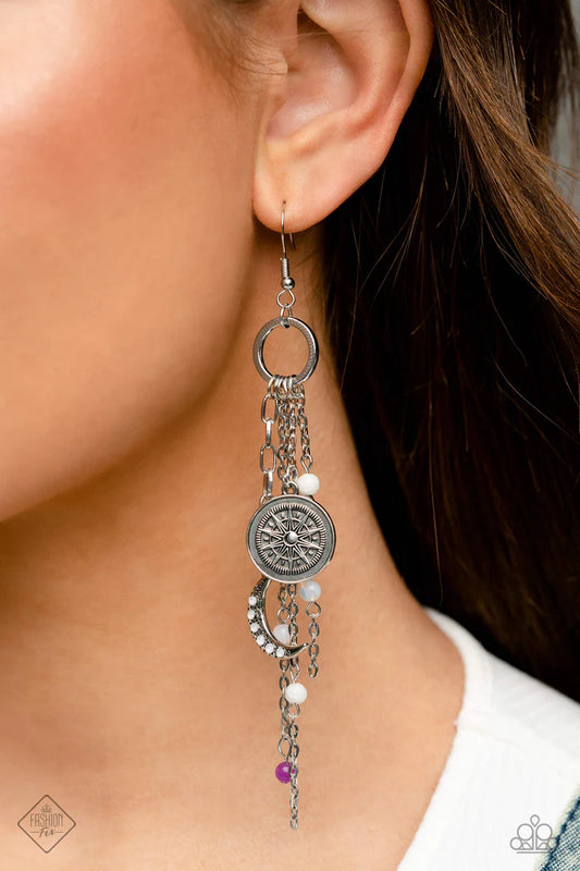 Paparazzi Earrings ~ Esteemed Explorer - Purple