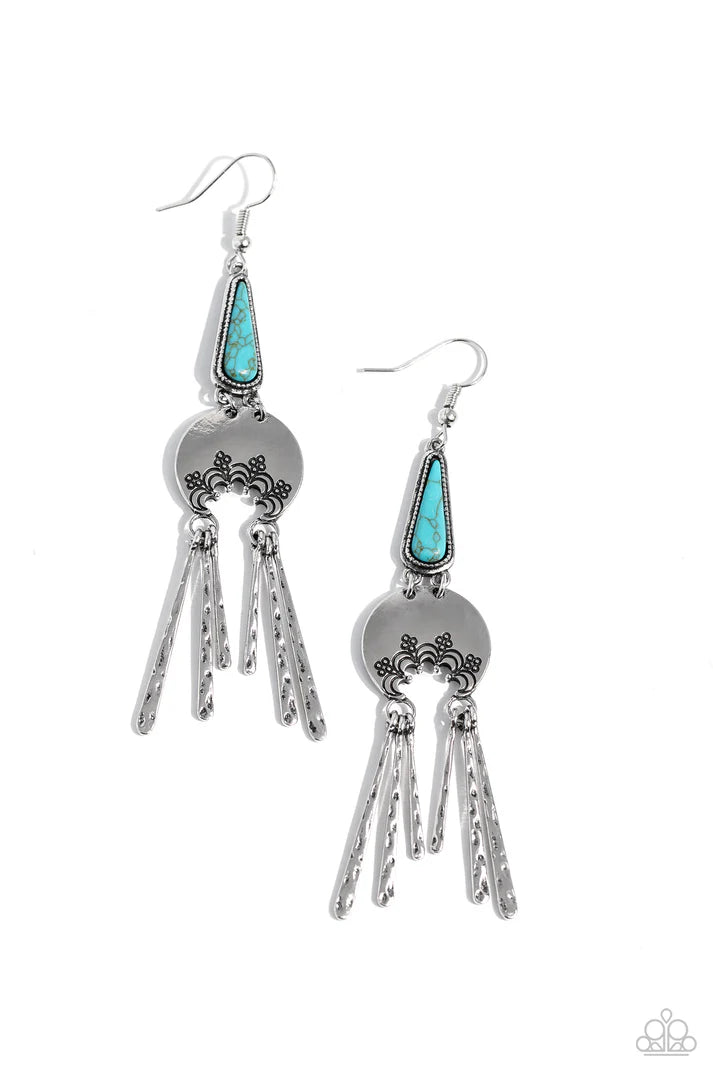 Paparazzi Highland Haute Blue Earrings