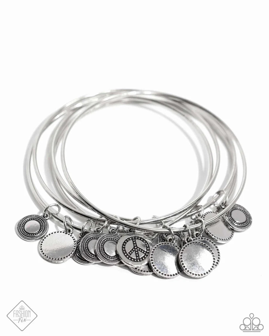 Paparazzi My Interest is Piqued Silver Bangle Bracelet