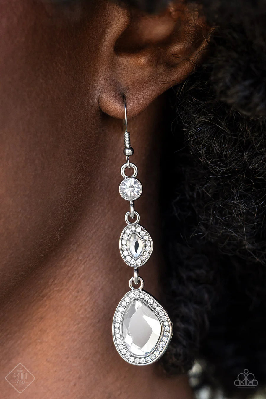 Paparazzi "DRIPPING SELF-CONFIDENCE" White Earrings