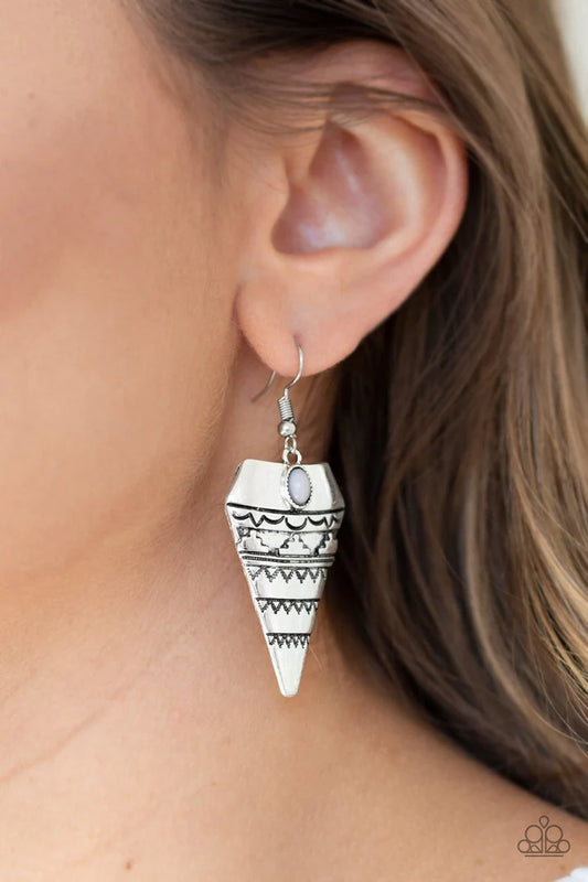 Paparazzi Jurassic Journey - Gray Earrings