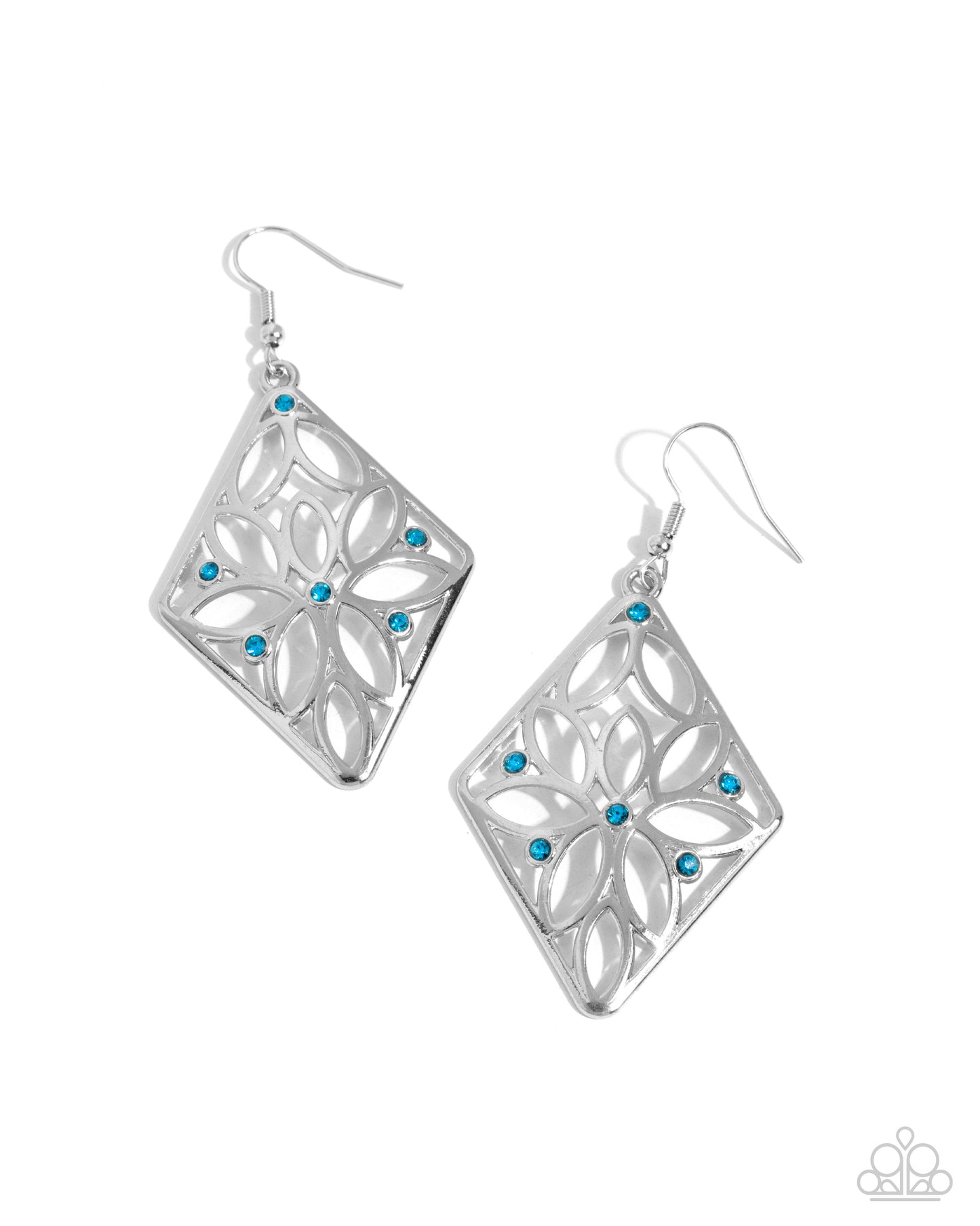 Paparazzi Pumped Up Posies Blue Earrings