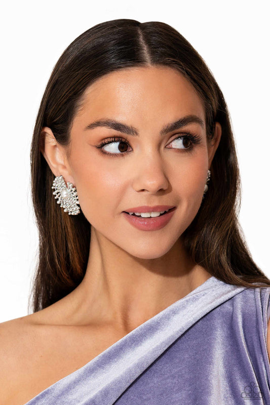 Paparazzi - Fancy Fireworks - Silver Earrings