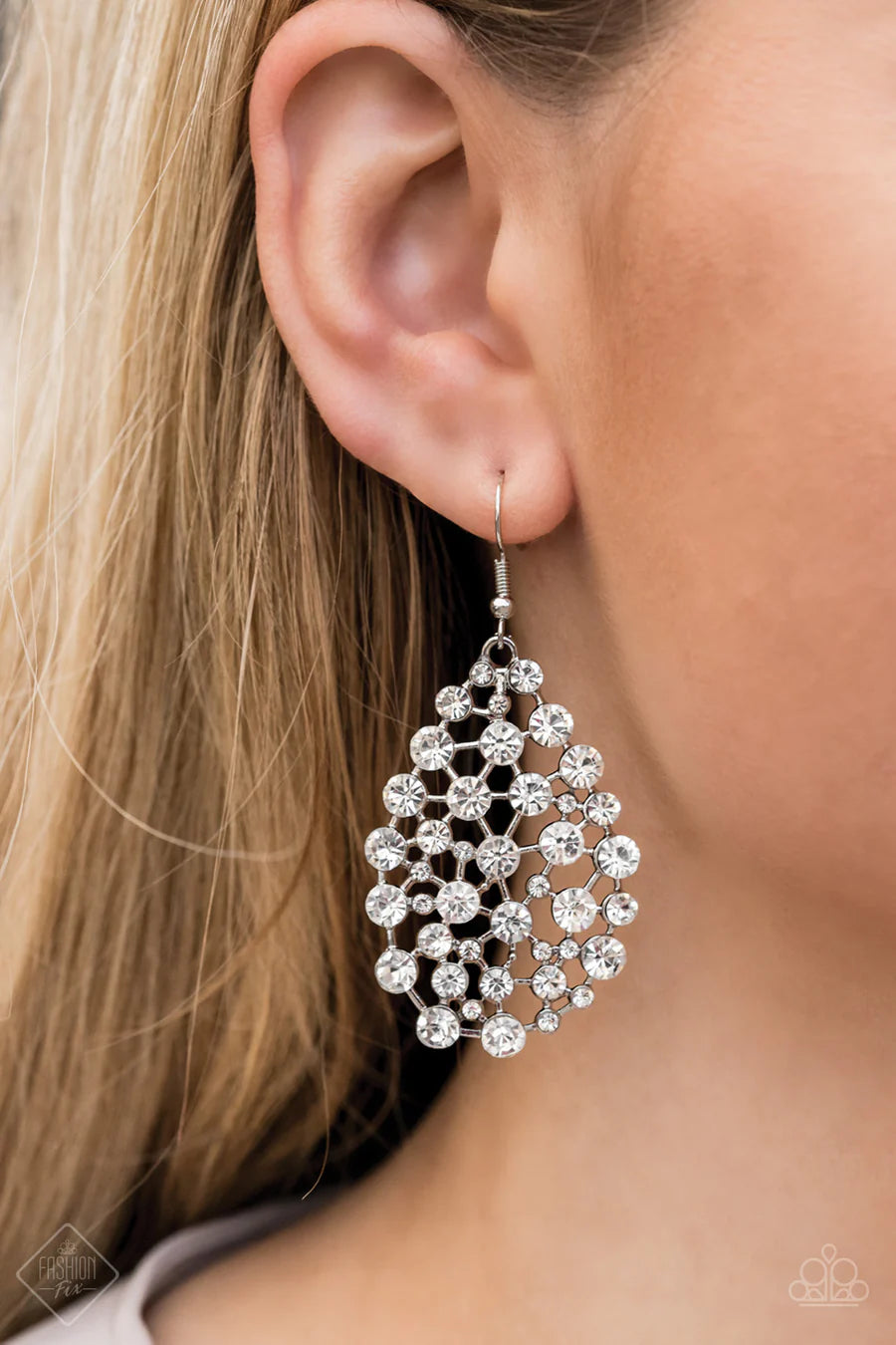 Paparazzi “START WITH A BANG"  White Earrings