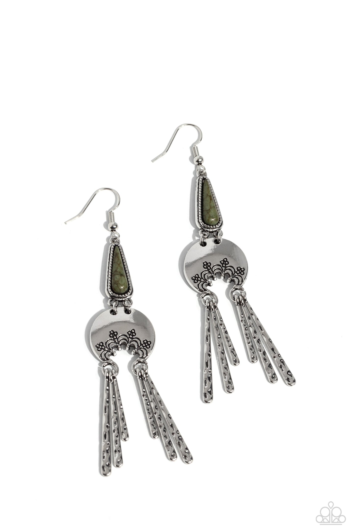 Paparazzi Highland Haute- Green Earrings