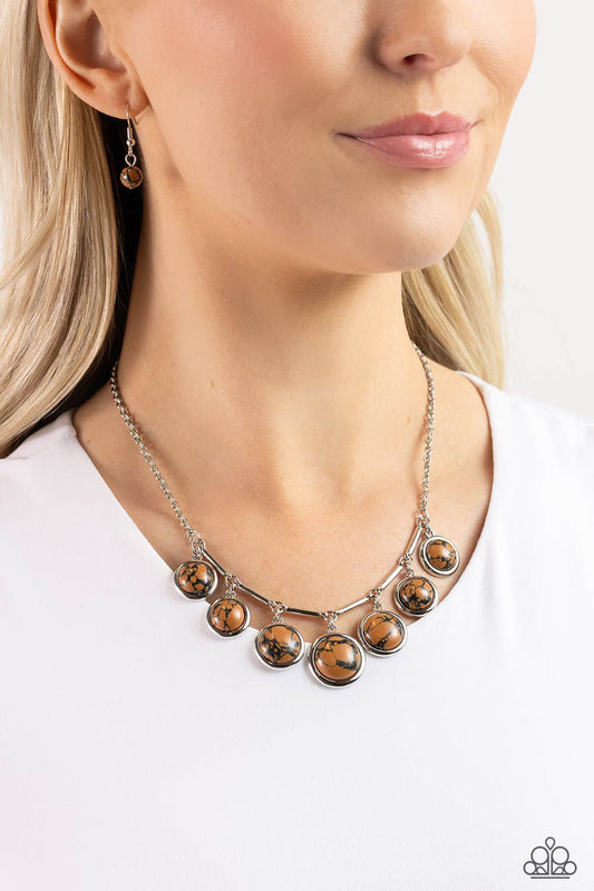 Paparazzi Rustic Recognition Brown Necklace