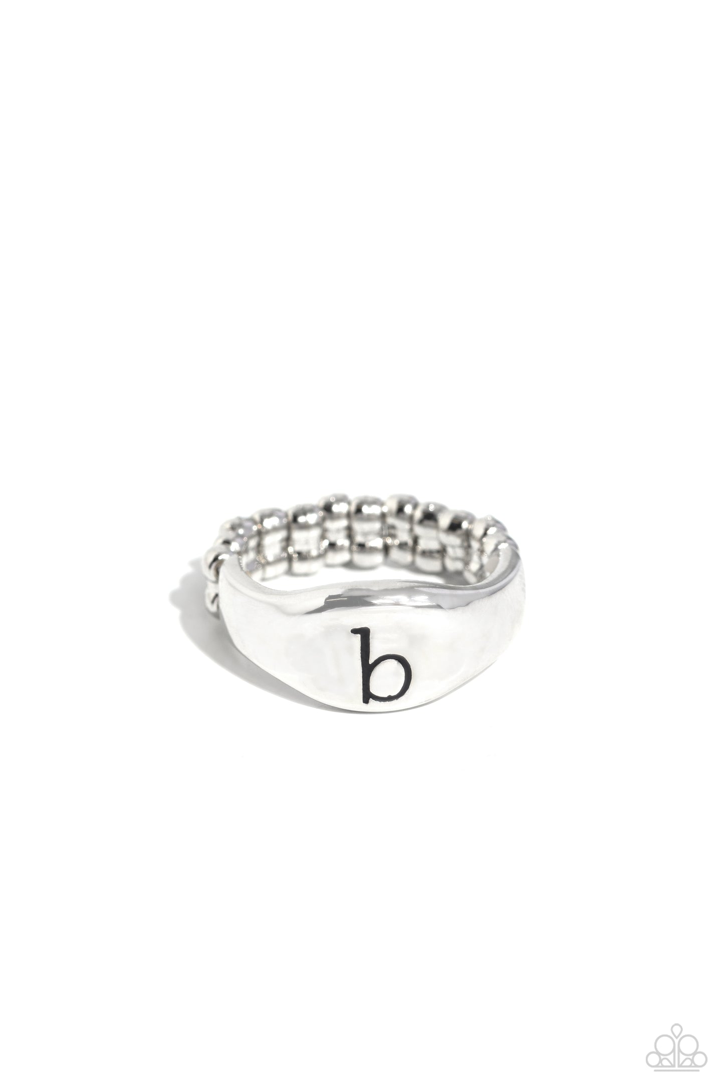 Paparazzi Monogram Memento Letter- B Silver Ring