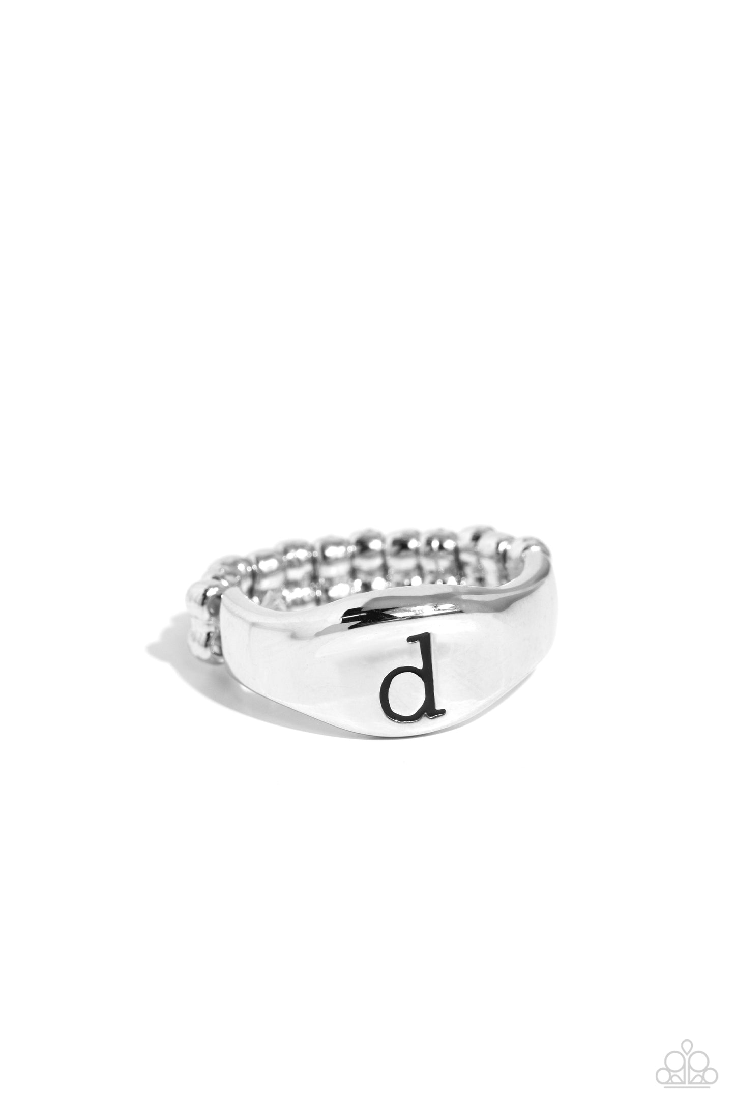 Paparazzi Monogram Memento Letter - D Silver Ring