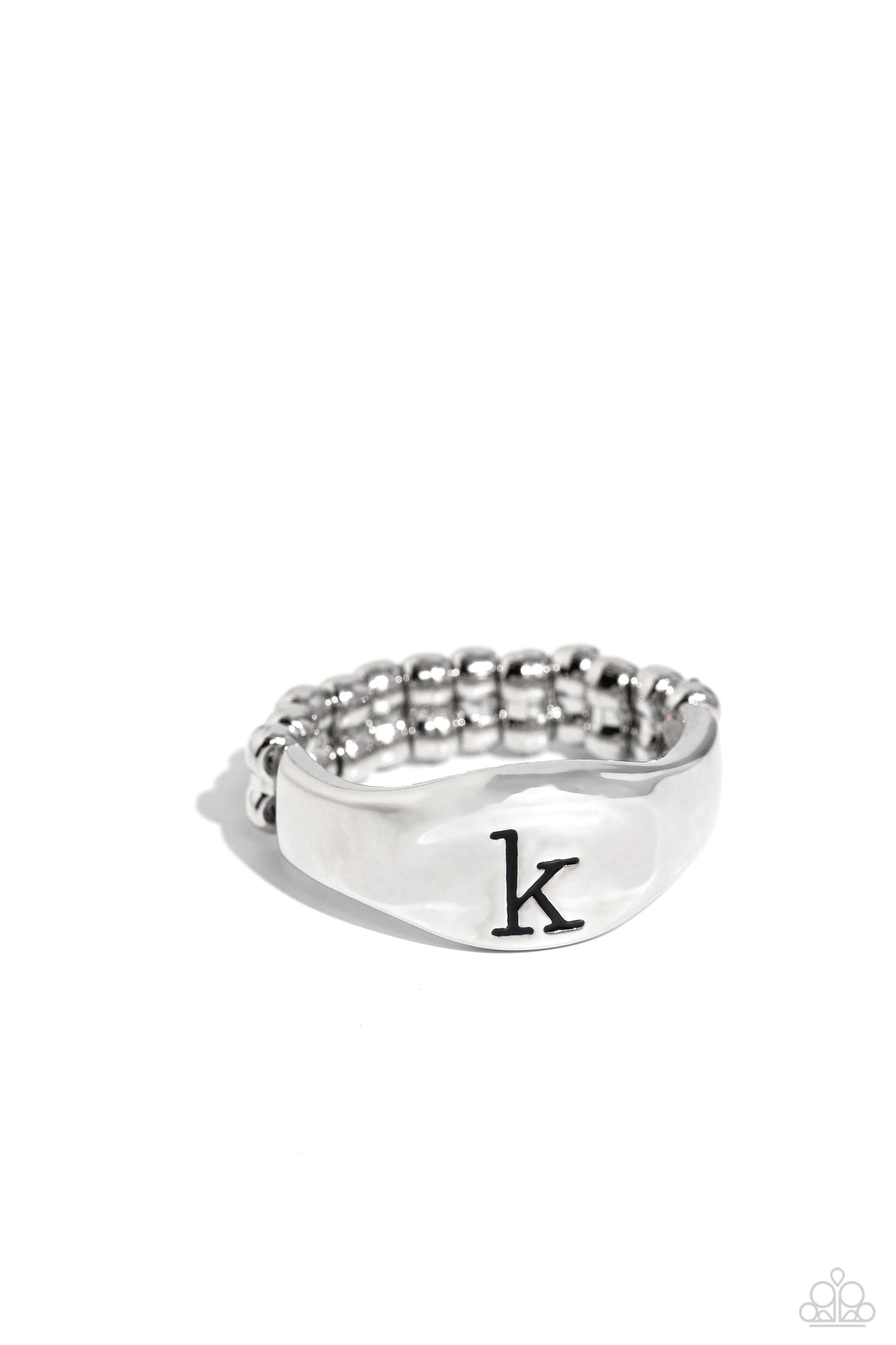 Paparazzi Monogram Memento Letter- K Silver Ring