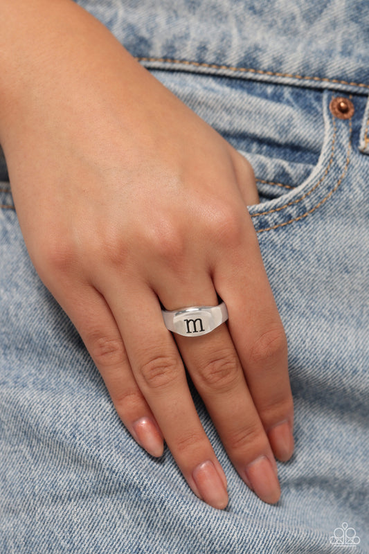 Monogram Memento - Silver - M Ring - Paparazzi