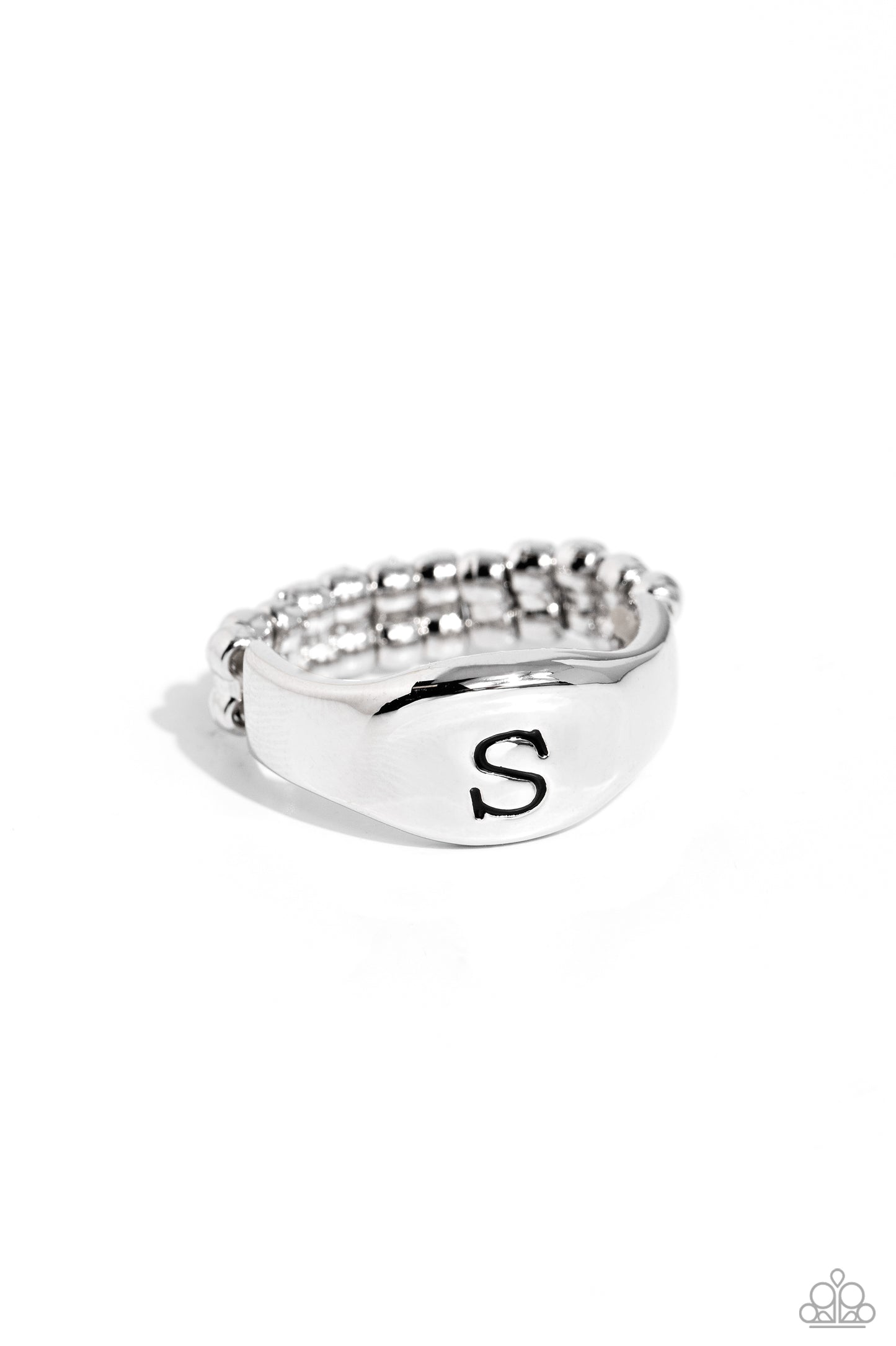 Monogram Memento - Silver - S - Paparazzi Ring