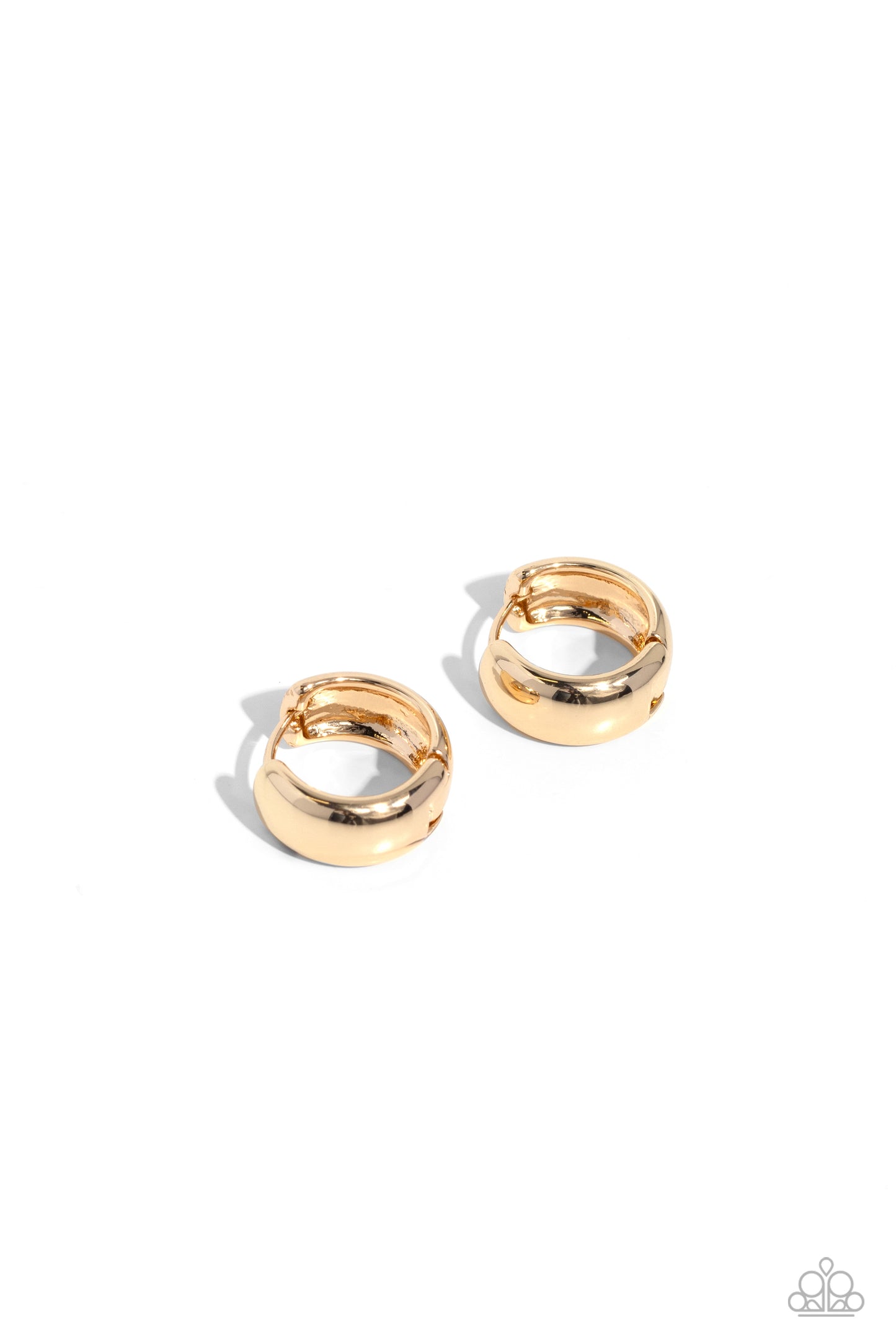 Hinged Halftime - Gold - Paparazzi Earrings