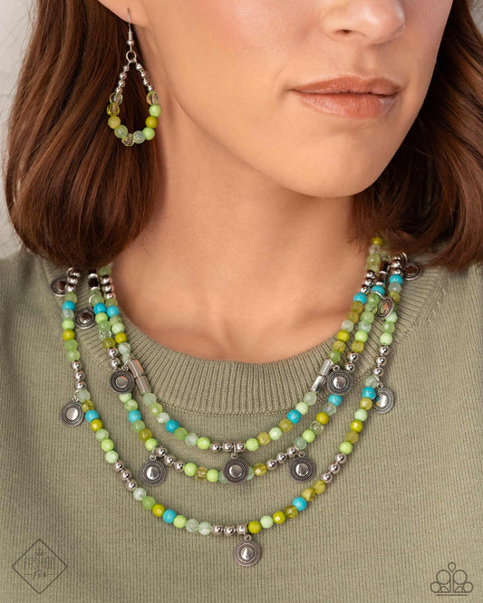 Piquant Pattern - Green - Paparazzi Necklace