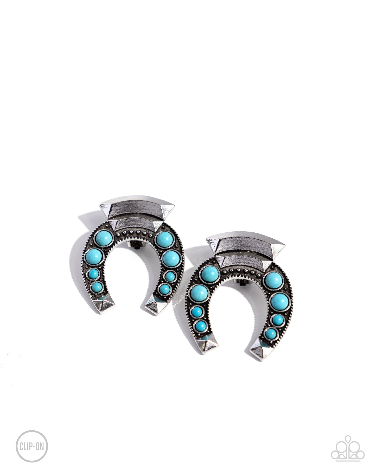 Paparazzi Harmonious Horseshoe Blue CLIP-ON Earrings