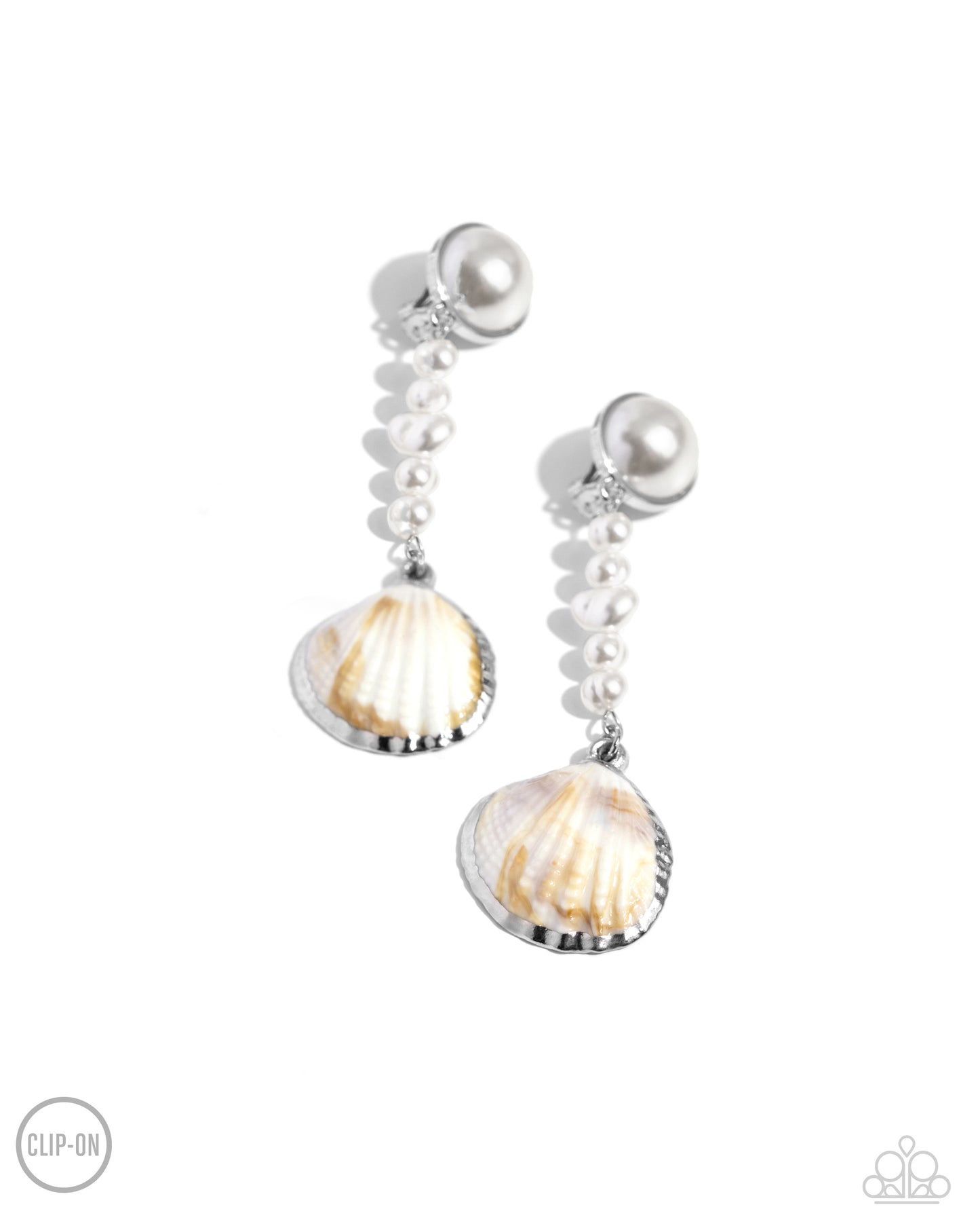 Paparazzi Oceanic Occasion White CLIP-ON Earrings