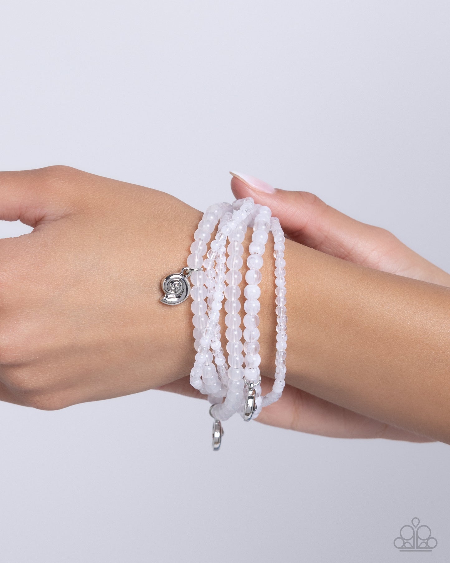 Paparazzi - Swirling Shopaholic - White Bracelet