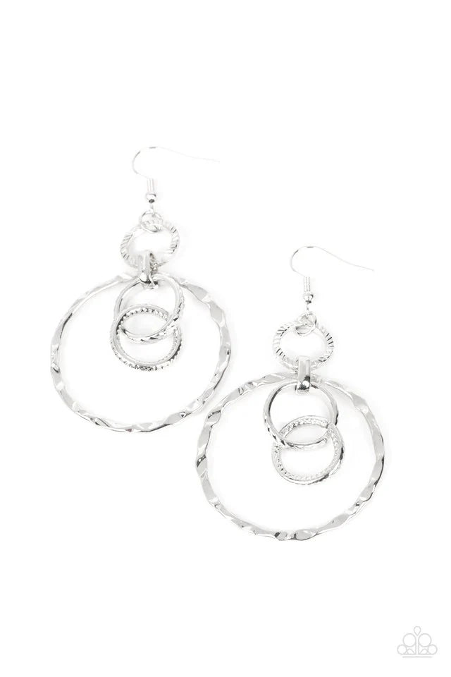 Paparazzi Twisted Temptation Silver Earrings