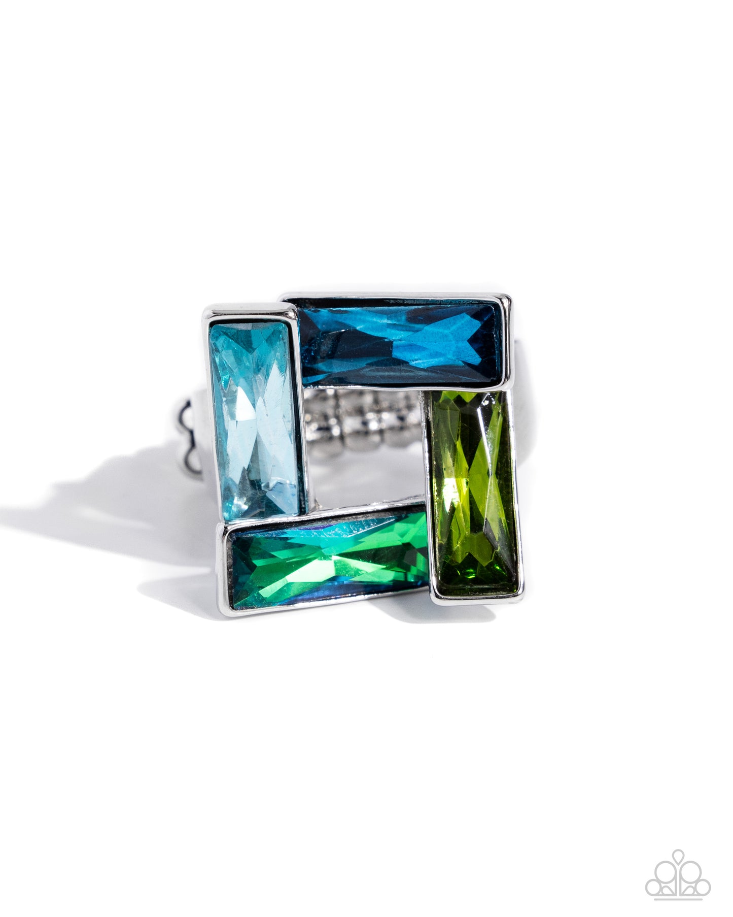 Paparazzi - Sinuous Square - Blue Ring