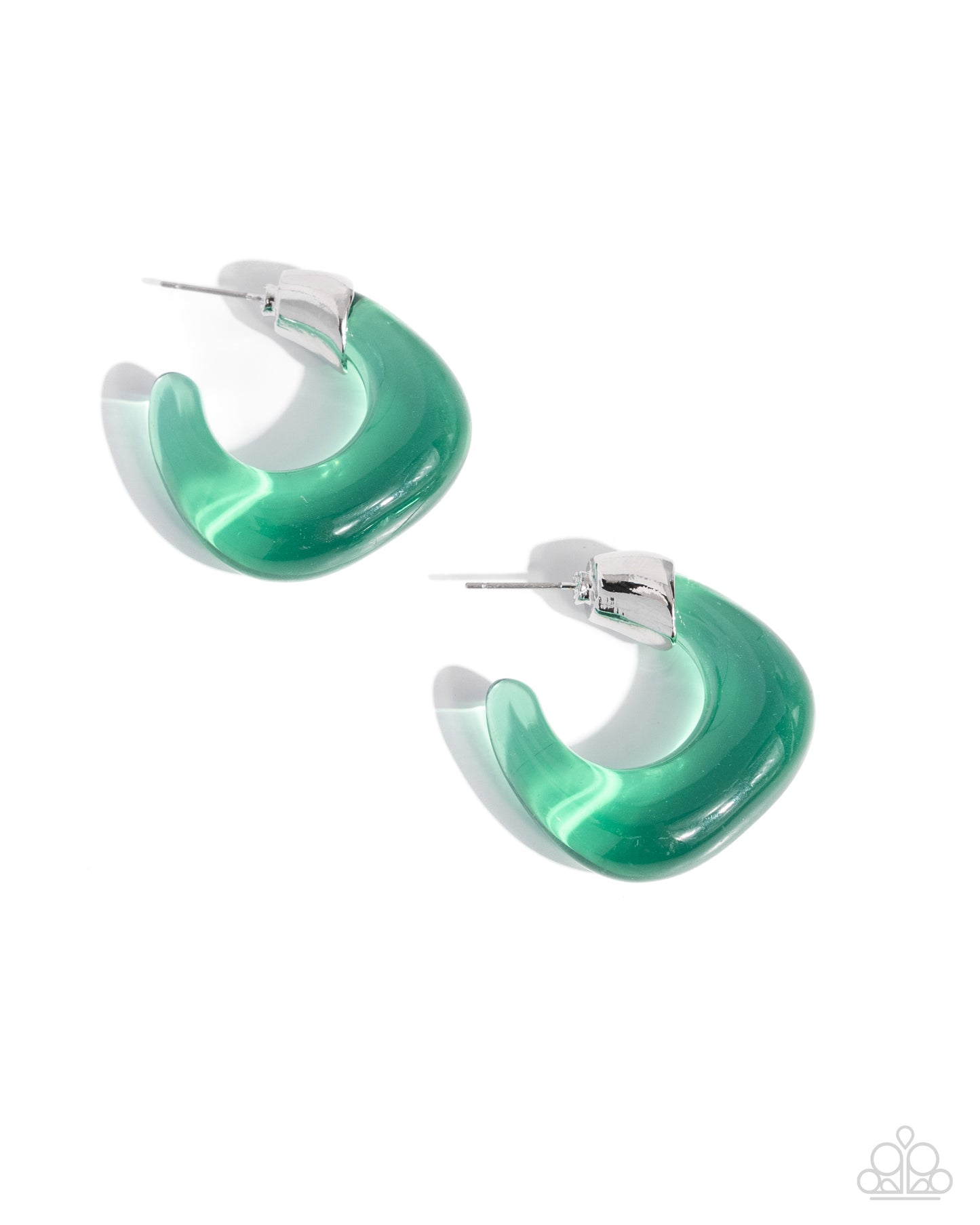 Paparazzi - Clear Charm - Green Earrings