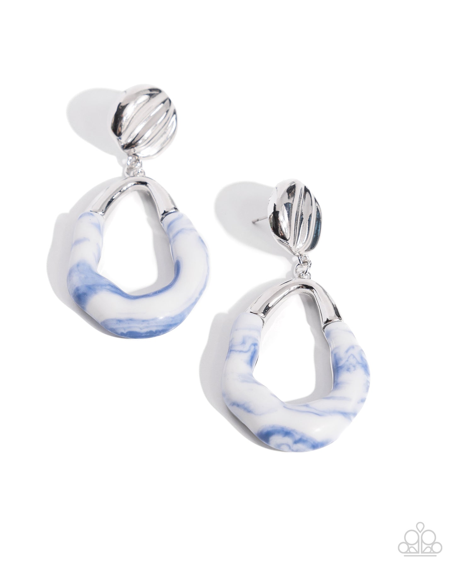 Paparazzi - High-Sheen Swirls - Blue Earring