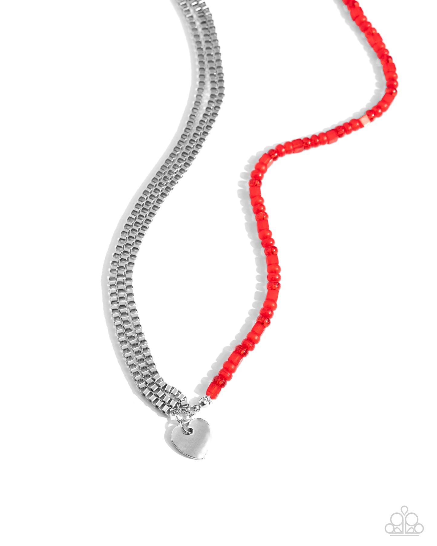 Paparazzi - Squared Sweetheart - Red Necklace