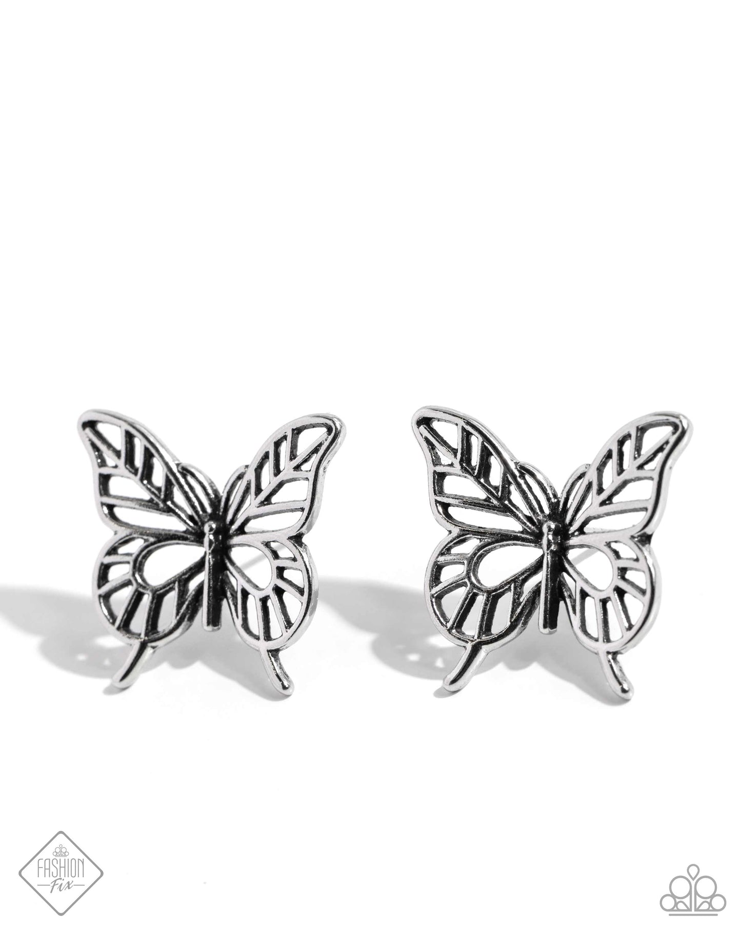 Paparazzi High and FLIGHTY Silver Earrings