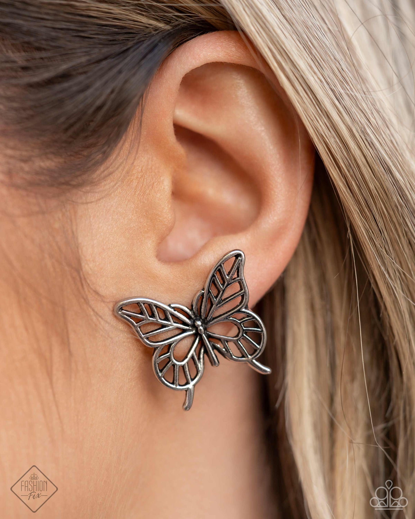 Paparazzi High and FLIGHTY Silver Earrings