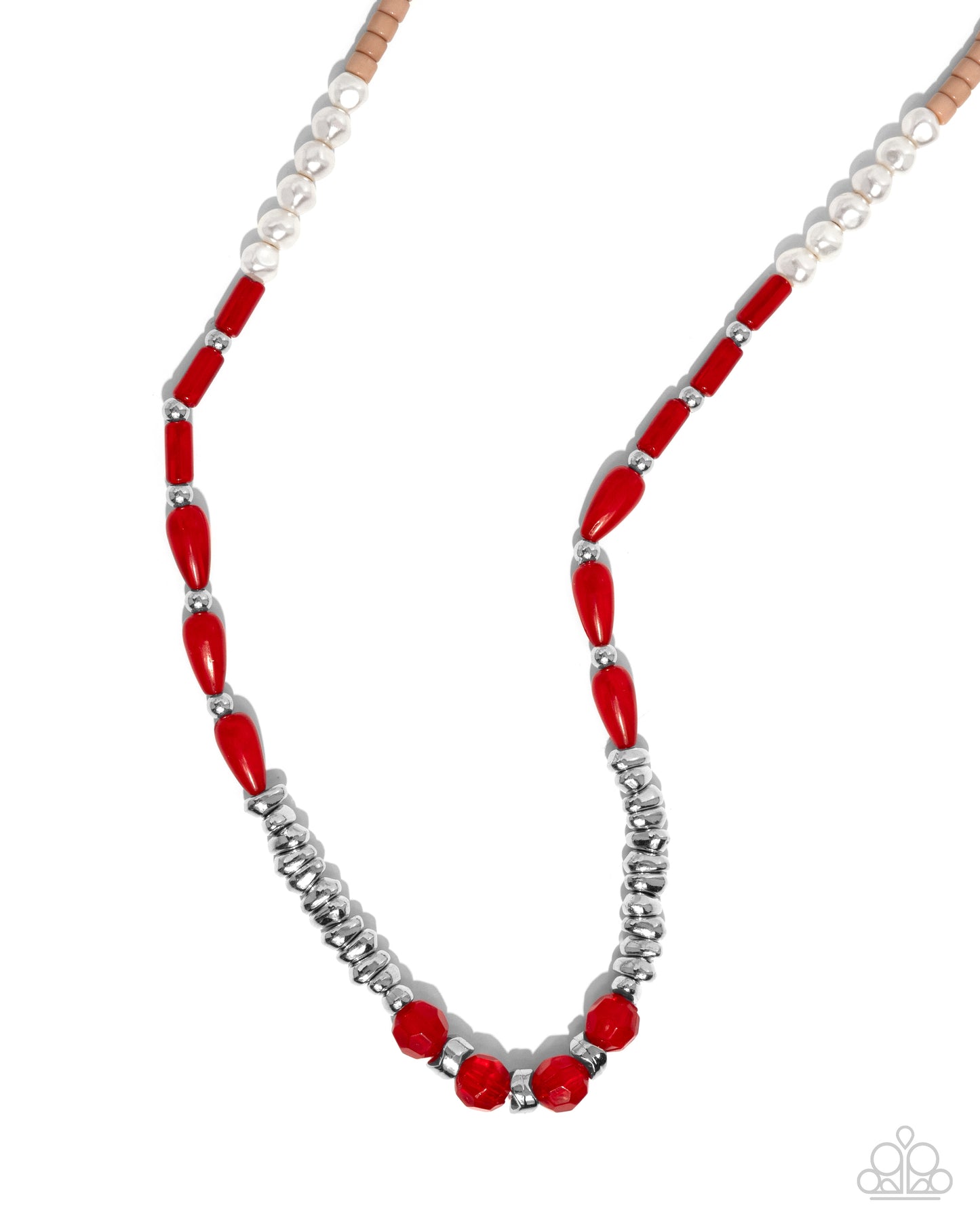 Paparazzi - Dainty Diversity - Red Necklace