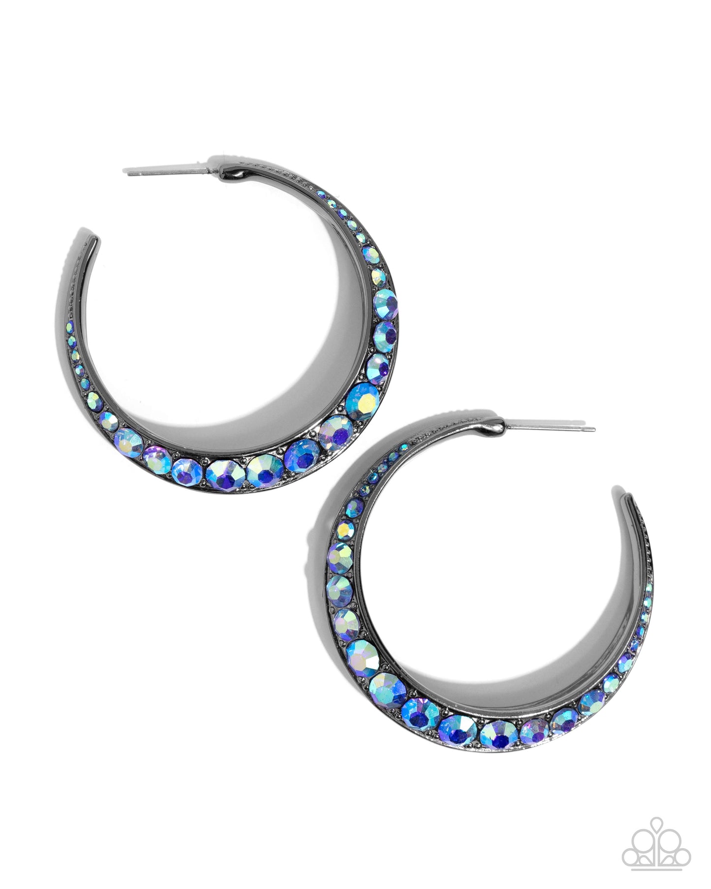 Paparazzi - Embedded Edge - Blue Earrings