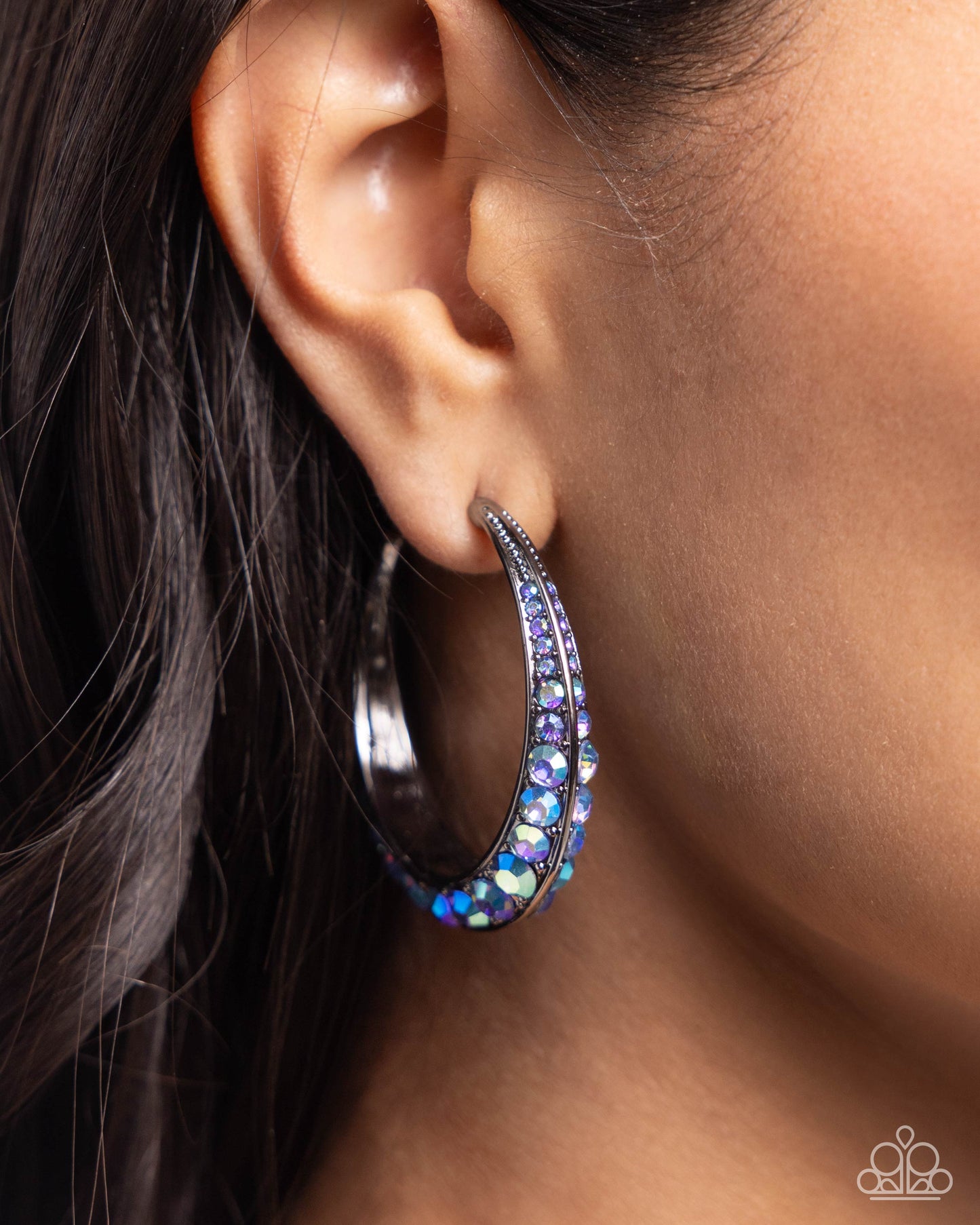 Paparazzi - Embedded Edge - Blue Earrings