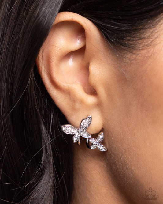 Paparazzi - Adorably Aerial - White Earrings