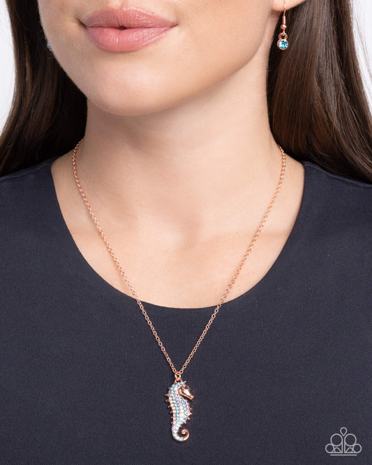 Paparazzi - Seahorse Sailor - Copper Necklace