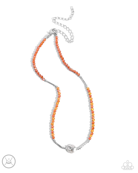 Paparazzi - Aerial Action - Orange Necklace