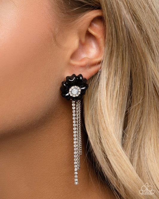 Paparazzi - Floral Fuel - Black Earrings