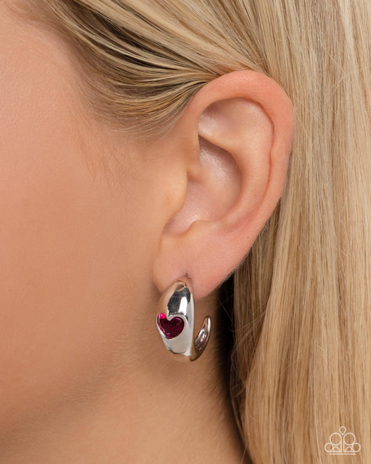 Paparazzi - Perfect Point - Pink Earrings