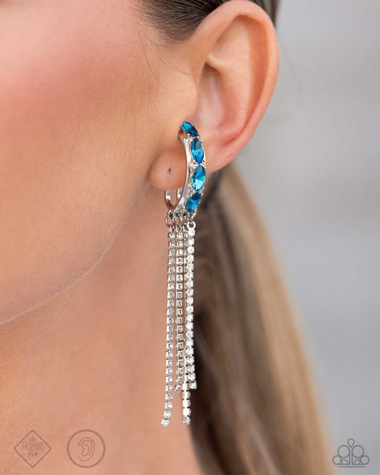 Paparazzi - Feminine Fascination - Blue Cuff Earrings