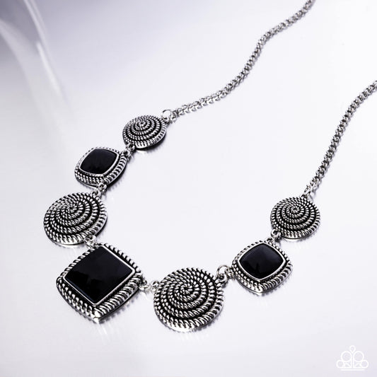 Paparazzi Spiral Sass - Black Necklace