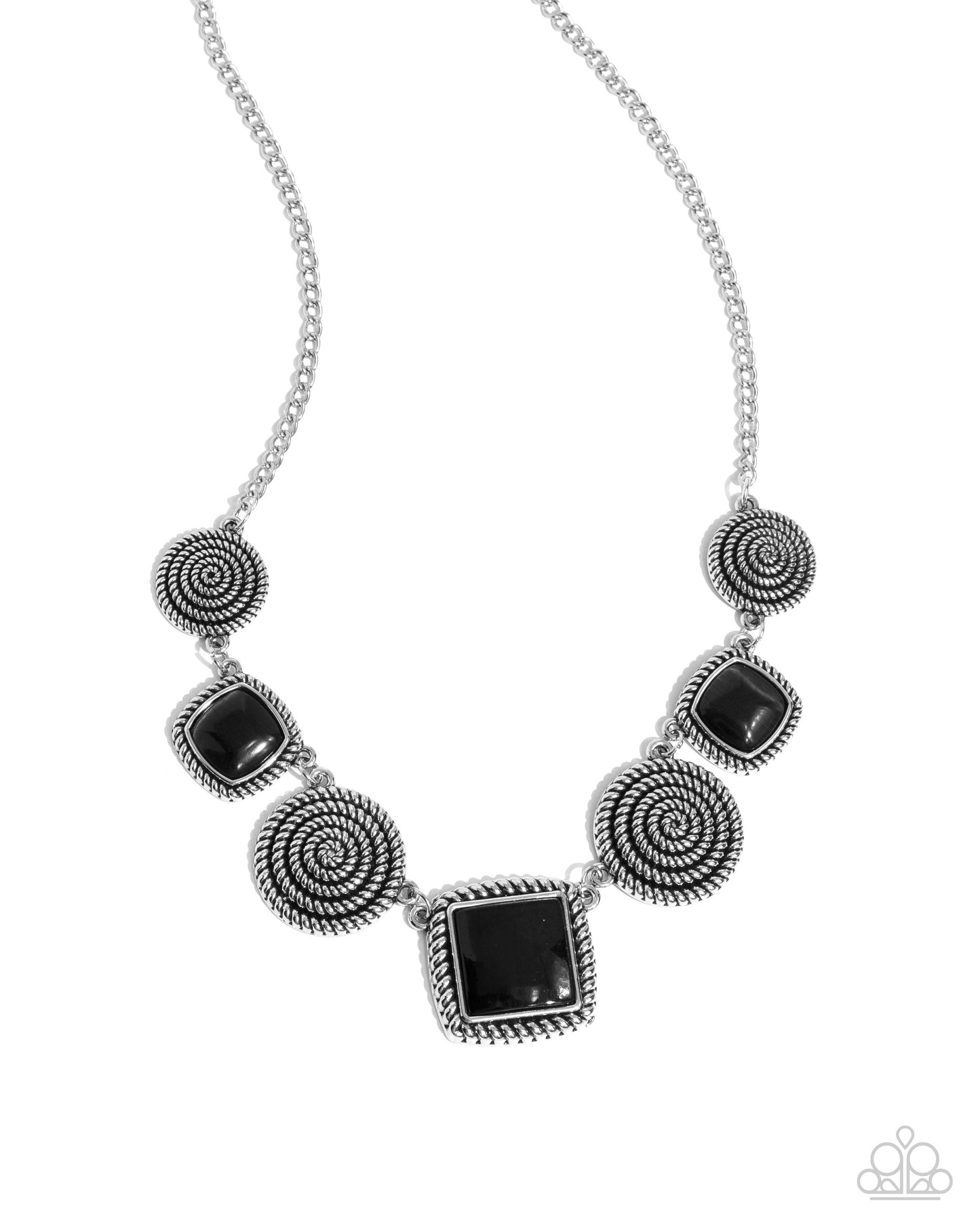 Paparazzi Spiral Sass - Black Necklace